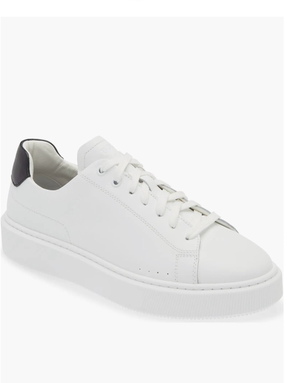 BOSS Colyn H White Leather Sneakers with Black Heel Cap